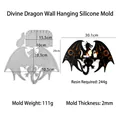 Molde de silicona para portavelas de pared dragón con detalles de sol y luna - Molde de Silicona de Dragón para Colgar en la Pared