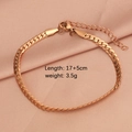 Bracciale a catena piatta serpente in acciaio oro rosa con estensione di 17+5cm - Oro rosa