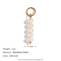 Vertical 18K gold stainless steel pendant with five white pearls in minimalist design - 5MM Pearl Pendant
