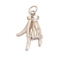 Mini rose gold hollow hand pendant with I Love You sign gesture and polished finish - I Love You Gesture White Gold (L148660-White Gold)