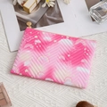 Pink quilted makeup bag with butterfly prints and gold zipper for small cosmetics - Pink Rainbow / Large (21x15.5cm)