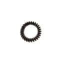 Close-up of black elastic spiral telephone wire hair tie with durable stretchy texture - Matte Black