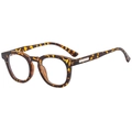 Classic round tortoise shell sunglasses for men and women with vintage fashion style - Tortoise Frame Clear Lens