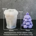 Detail of stacked ball Christmas tree silicone mold with dimensions and lavender wax finish - Cream Christmas Tree Mold