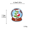 Embroidered Santa Claus snow globe patch with Christmas tree design, 6.5x7.5cm DIY badge - 6.5x7.5cm / 11181-Snowflake Crystal Ball