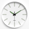 Luminous 25cm wall clock with silent quartz movement and minimalist white design - 12 Inch / Scale Line White Dial White Frame