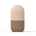 Beige and brown silicone ice roller for face massage with a wavy texture design - New Bag Brown