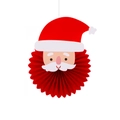 Décoration de Noël suspendue en papier alvéolé Père Noël rouge et blanc - Éventail en Papier (Père Noël)