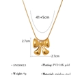Collana a fiocco in acciaio inossidabile placcata PVD 18K con catena da 41+5 cm - Collana con Fiocco (SN030013)