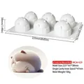 6-cavity cat shaped silicone mousse mold for cake baking and resin crafts 225x161mm - 6-Cavity Sleepy Cat