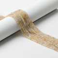 2x4mm yellow and white faceted natural stone tube beads for DIY jewelry making - Honey Agate