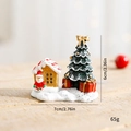 Figurine de scène de Noël miniature avec Père Noël et maison dorée, 7x6 cm - Sapin de Noël - Père Noël