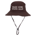 Cappello outdoor marrone scuro con ricamo Make Lying Wrong Again e laccetto antivento - Regolabile / caffè
