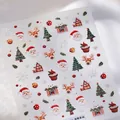 5D embossed Christmas nail stickers with Santa, reindeer and tree holiday patterns - TS-3867 Warm Christmas