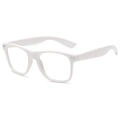 Klassische weiße Vollrandbrille in quadratischer Form mit bunten Akzenten für Damen und Herren - Weiß