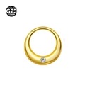 Golden G23 titanium seamless nose hoop featuring a single sparkling white zircon - 1.2x8mm / Gold Crescent with Zirconia