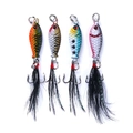 Mini 2.5cm/4g bionic metal lure kit with four color variations and feathered treble hooks - Assorted Colors Fishing Lure Set