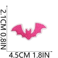 Detail of rose pink embroidered bat patch with 4.5x2.1cm dimensions shown on white background - Style 45