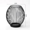 Black hollow metal wire candle holder in Nordic style, 16cm wide and 18cm high - Medium (18x16cm) / Black