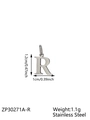 Polished stainless steel letter R pendant, 1.2cm silver alphabet charm jewelry - Letter-R / Steel