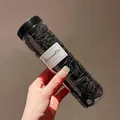 500-piece pack of black medium elastic hair bands for girls in a clear round jar - Black Canned (300Pcs)