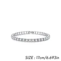 Sparkling S925 sterling silver tennis bracelet with cubic zirconia in 17cm size - 17cm / 4mm Style (RHB2080)