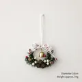 Mini ghirlanda di Natale con bacche rosse, pigne e campanello, diametro 10 cm decoro - Ghirlanda con Campanello 10CM B (Senza Suono)