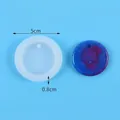 Silicone mold for resin casting showing 5cm diameter and 0.8cm thickness details - 60-1145 Round