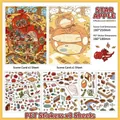 DIY 2.5D creative stickers set with one apple house scene card and three PET sticker sheets - Star Apple