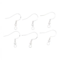 Silver U-shaped ear hook with ball and spring detail for DIY earring making - With Bead Silver