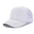 Detail view of white breathable mesh and sponge fabric on classic trucker hat - One Size / Off-White