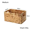 Cesta de almacenamiento de algas tejida con asas, tamaño de 35x24x18cm - Cesta con asa plana mediana 35*24*18