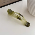 Elegant twisted matte green transparent hair claw clip for elegant women styling - Duckbill Clip - Ink Green