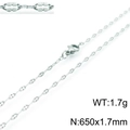 Zilveren roestvrijstalen lipketting 650mm lengte 1,7g fonkelende getextureerde schakelketting - Zilveren Stijl (KN118258-Z)