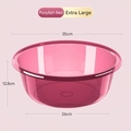 Lavabo extra grande in plastica traslucida rosso porpora con bordi rinforzati da 35cm - Extra grande / Rosso Trasparente