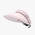 Pink foldable sun visor hat for women with wide brim and breathable mesh lining - Adjustable / Pink