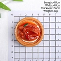 Top view of realistic resin steamed chicken feet model with dimensions on grid - Steamed Chicken Feet (Without Magnet)