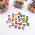 Colorful flower-shaped mini hair clips for girls in a clear storage box - 4# Colorful Daisy Style (36Pcs Boxed)