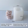 3D rose succulent silicone mold for DIY candles with dimensions and weight specs - Succulent H-0557