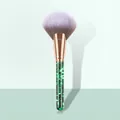 Waiperkwast met lavendelkleurige haren en groene glitterhandgreep voor make-up - Enkele Waaier Borstel - Glitter Drijfzand
