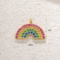 Detailed view of rainbow zircon horseshoe pendant with 1.5cm width and 1cm height - Mini Rainbow