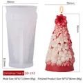 Floral Christmas tree silicone mold for DIY candles with red and white gradient effect - Christmas Tree D SD-193