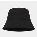 Classic black quilted bucket hat with minimalist design and wide brim for sun protection - M (56-58cm) / Black