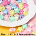 Colorful AB coated acrylic star beads in pastel macaron shades for DIY jewelry making - Large Star Shape Mixed Colors