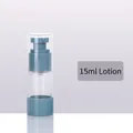 Flacon pompe à vide bleu et blanc de 15 ml pour lotions, format de voyage - Lotion / 15ml / Bleu