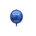 Spherical blue metallic foil balloon with a shiny chrome finish and visible seams - 22 Inch / Ink Blue