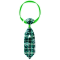 Christmas pet bowtie with green plaid and white snowflake pattern for dogs and cats - Green Plaid Snowflake (NT269-10)