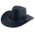 One Size 58cm Circumference / Leather Navy Blue