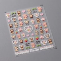Lolita Bear relief nail stickers with 3D embossed teddy bear and lace patterns - Lolita Cake Bear Relief (TS-3640)