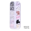 Kit de decoración de uñas de mariposa de resina 3D con diamantes de imitación de 12 rejillas - Conjunto Mixto de Lazos con Diamantes de Imitación y Lentejuelas (ZSHZ-287)